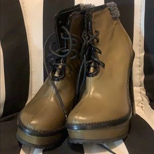 Opening ceremony Olive green 5in. high heel boots